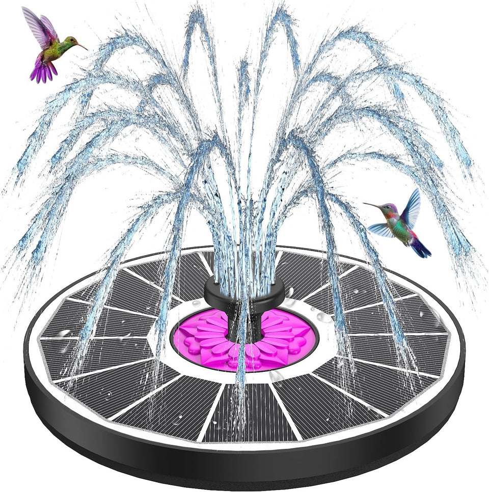 SZMP powerful 3.5W anti-drift solar fountain in white with stable water display.