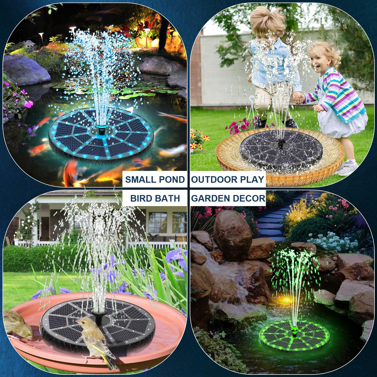 SZMP built in 4000mAh battery powering solar fountain
