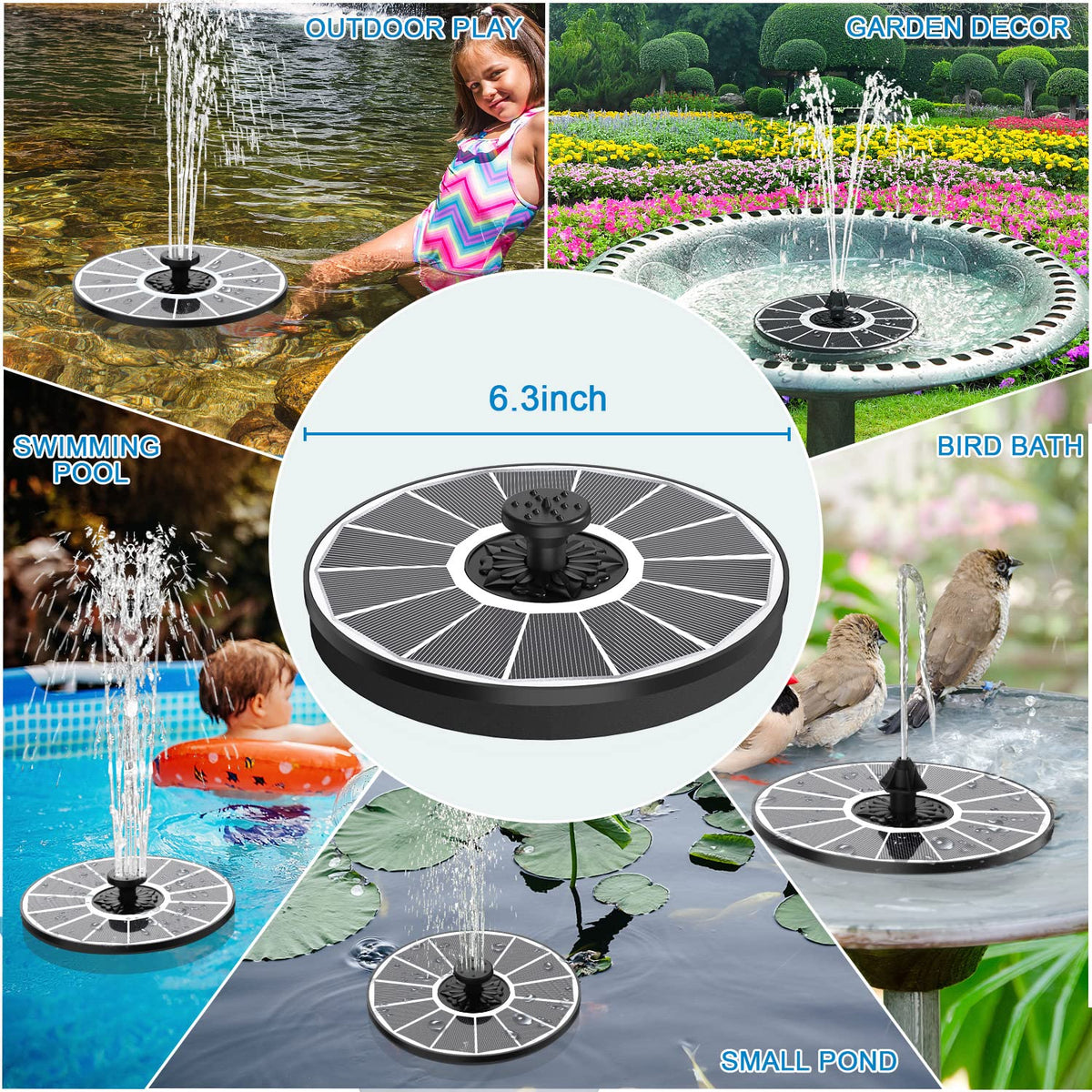 SZMP garden fountain draws birds to a tranquil water feature.