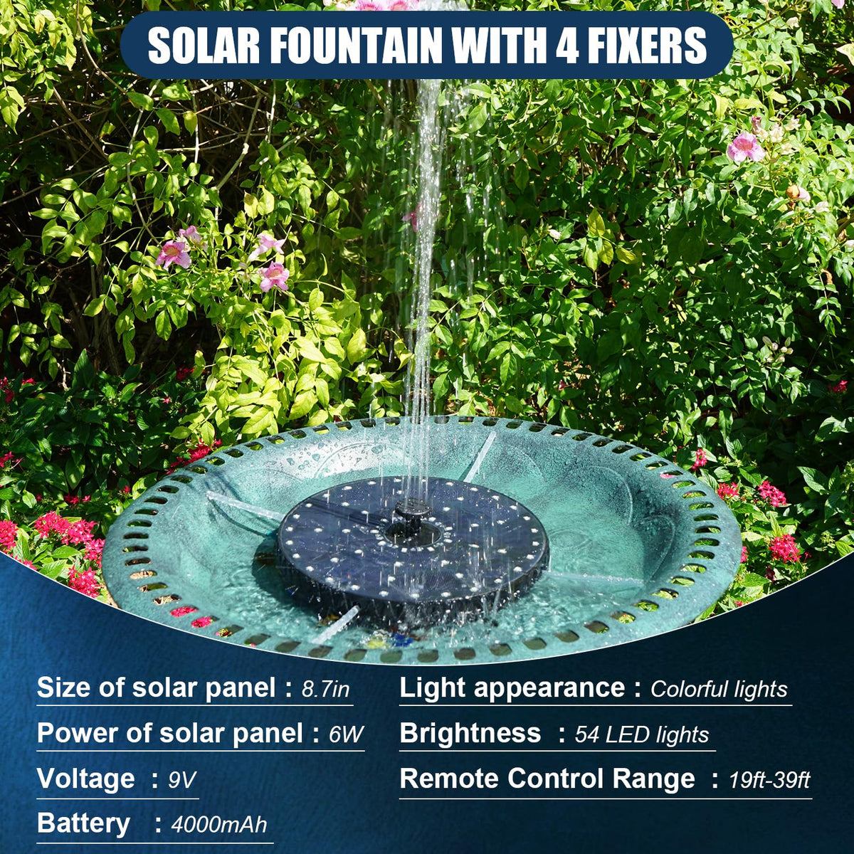 SZMP garden night ambience with colorful fountain lighting