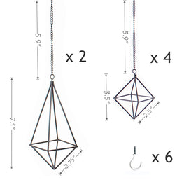 SZRUIZFZ black metal air plant hanger short octahedron compact display for shelves
