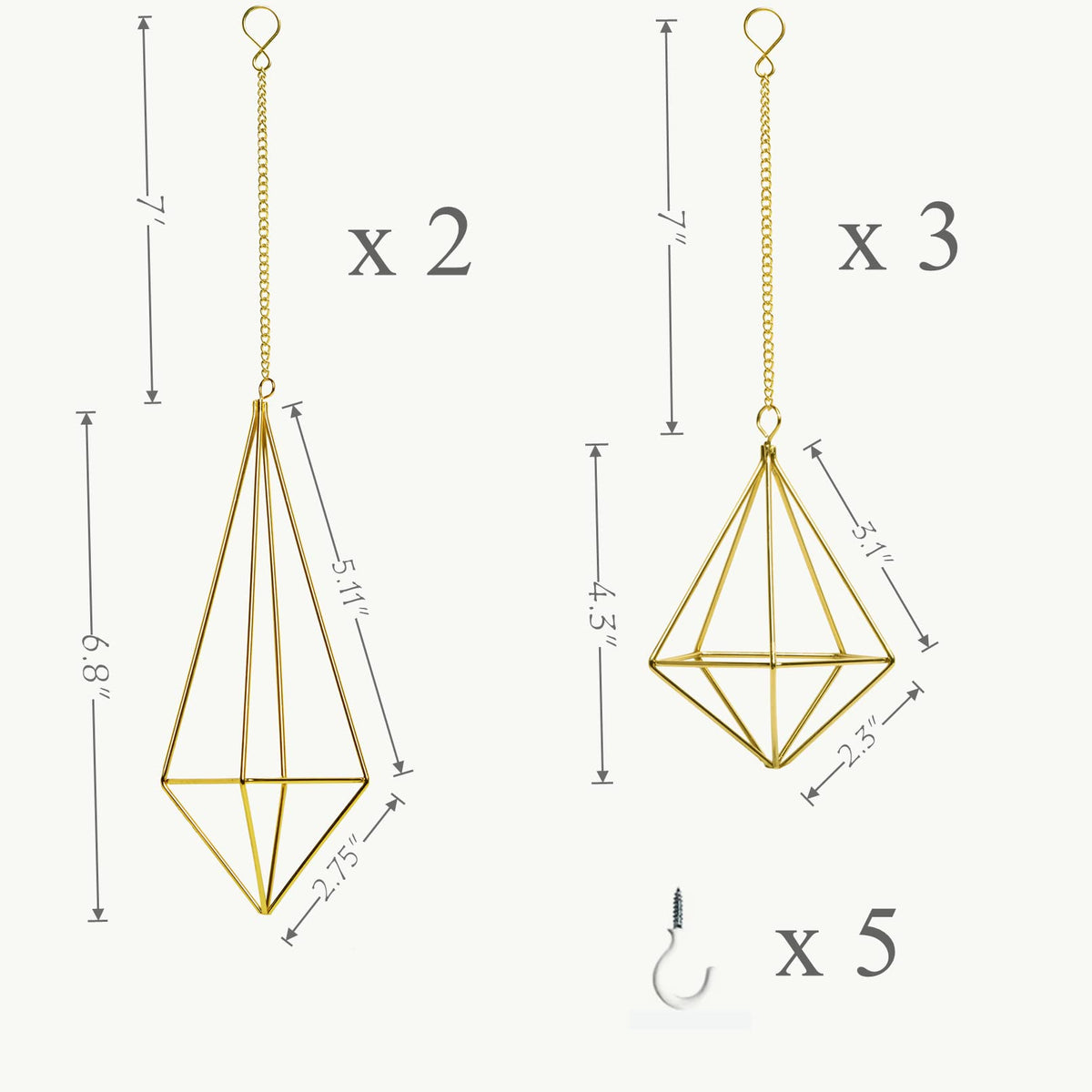 SZRUIZFZ geometric square hanger closeup in gold metal for durable displays