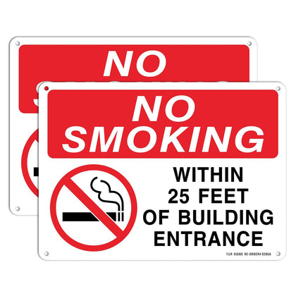 T&R No Smoking sign 2-pack cover image for building entrances