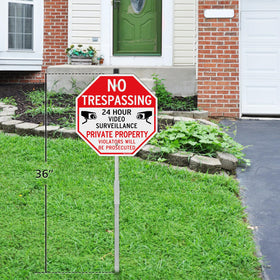 T&R Reflective No Trespassing sign improves night visibility