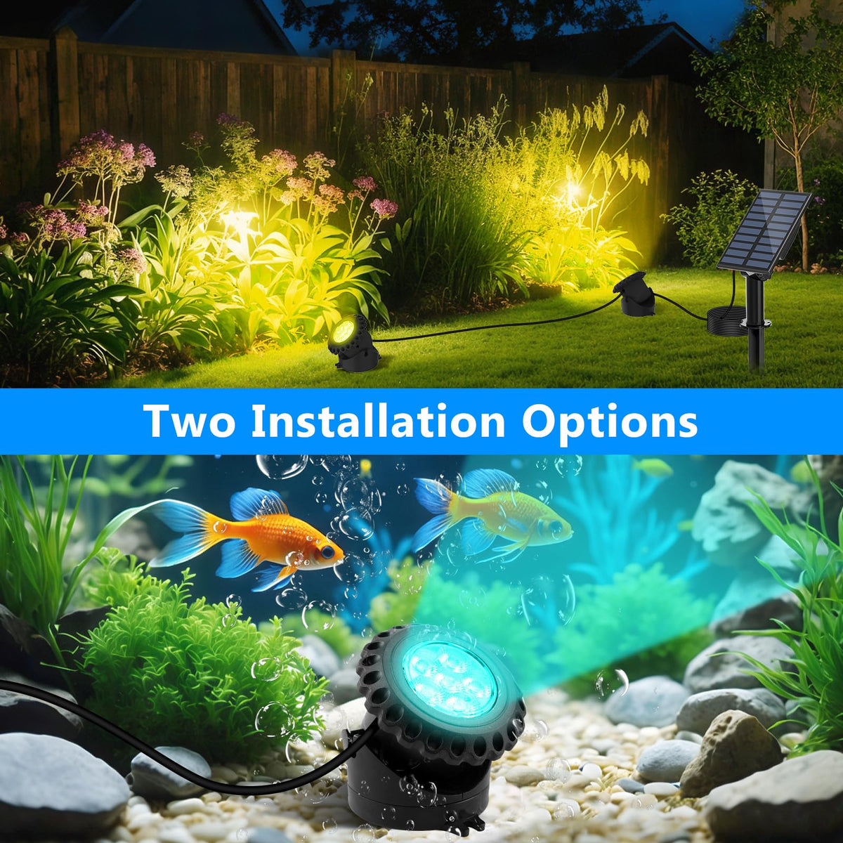 T-SUN IP68 waterproof design ensures durable outdoor night lighting