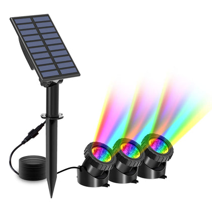 T-SUN 3-in-1 RGB underwater pond light adds vibrant color to ponds.