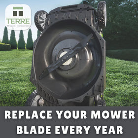 T TERRE 21-inch blade for 21-inch deck fits compatible EGO models.