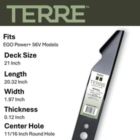 T TERRE blade for EGO 56V LM2100 series improves compatibility and cutting performance.