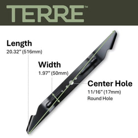 T TERRE high-quality steel blade construction for durability and long life.