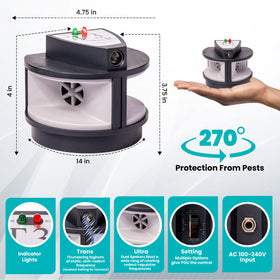 T3-R plug-in cord length of six feet enables flexible placement.