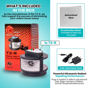 T3-R ultrasonic speakers setup showing distributed sound for effective pest deterrence.