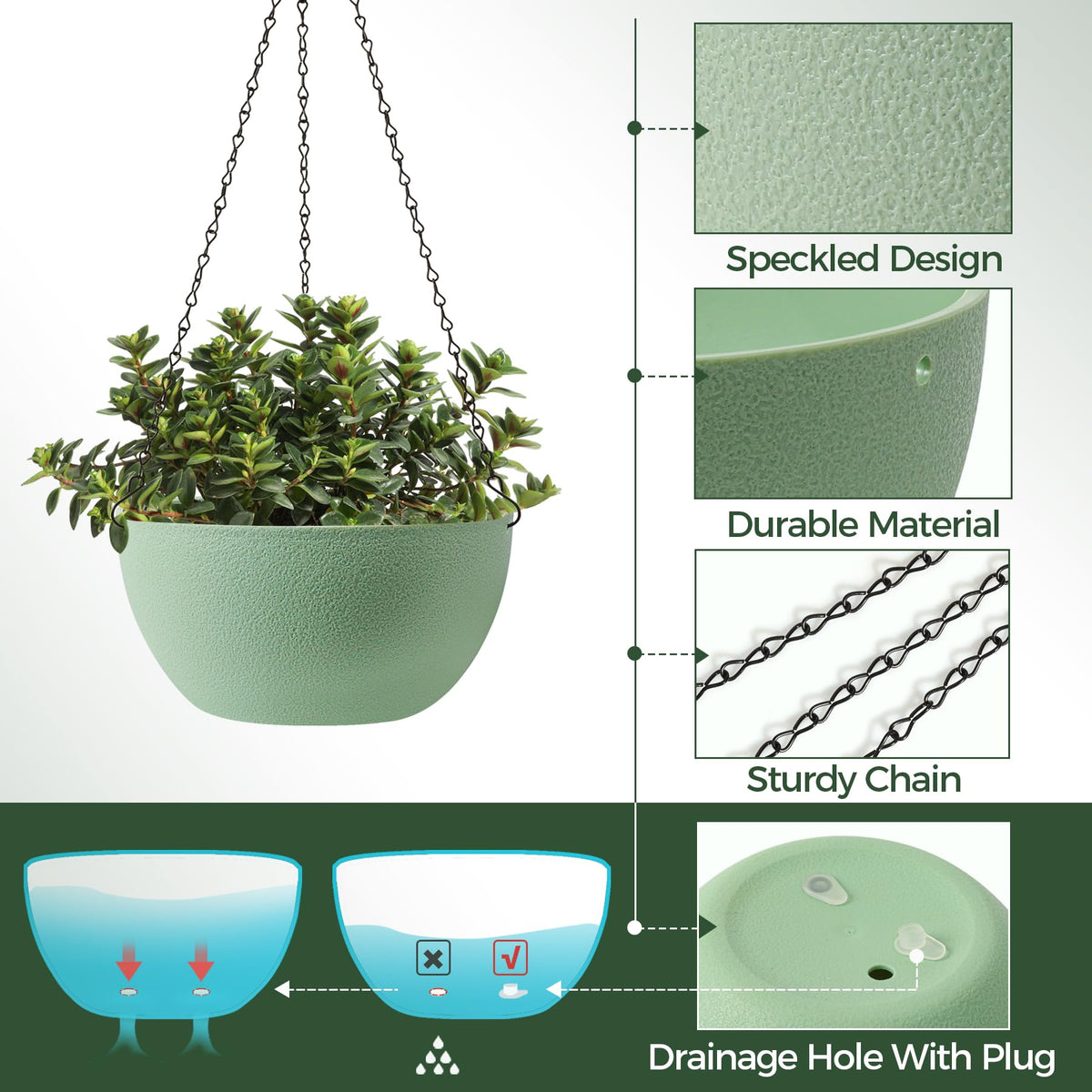 T4U 2-pack hanging planters add lightweight charm to balconies or windowsills