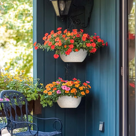 T4U 2-pack white planters, perfect for coordinating plant displays.