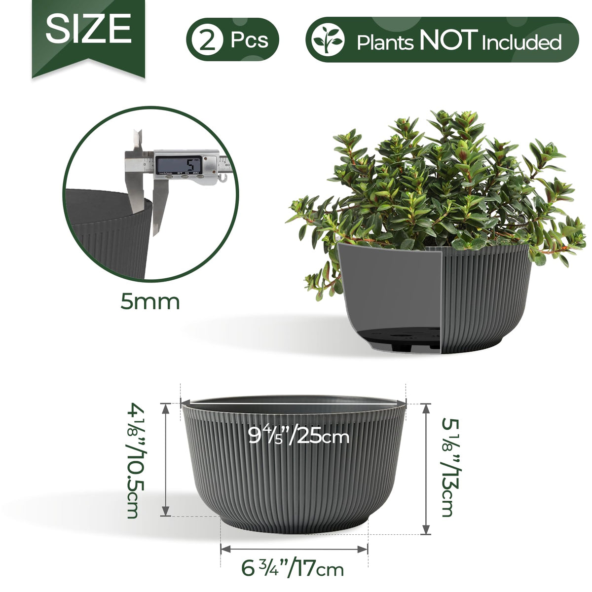 T4U 2pack gray planters demonstrates a practical duo for beginners