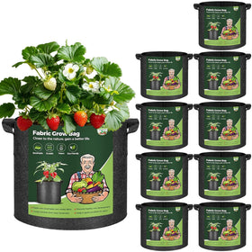 T4U 5 gal grow bag with handles for easy transport.
