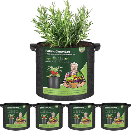 T4U 5-gallon grow bag setup showing durable fabric and shape