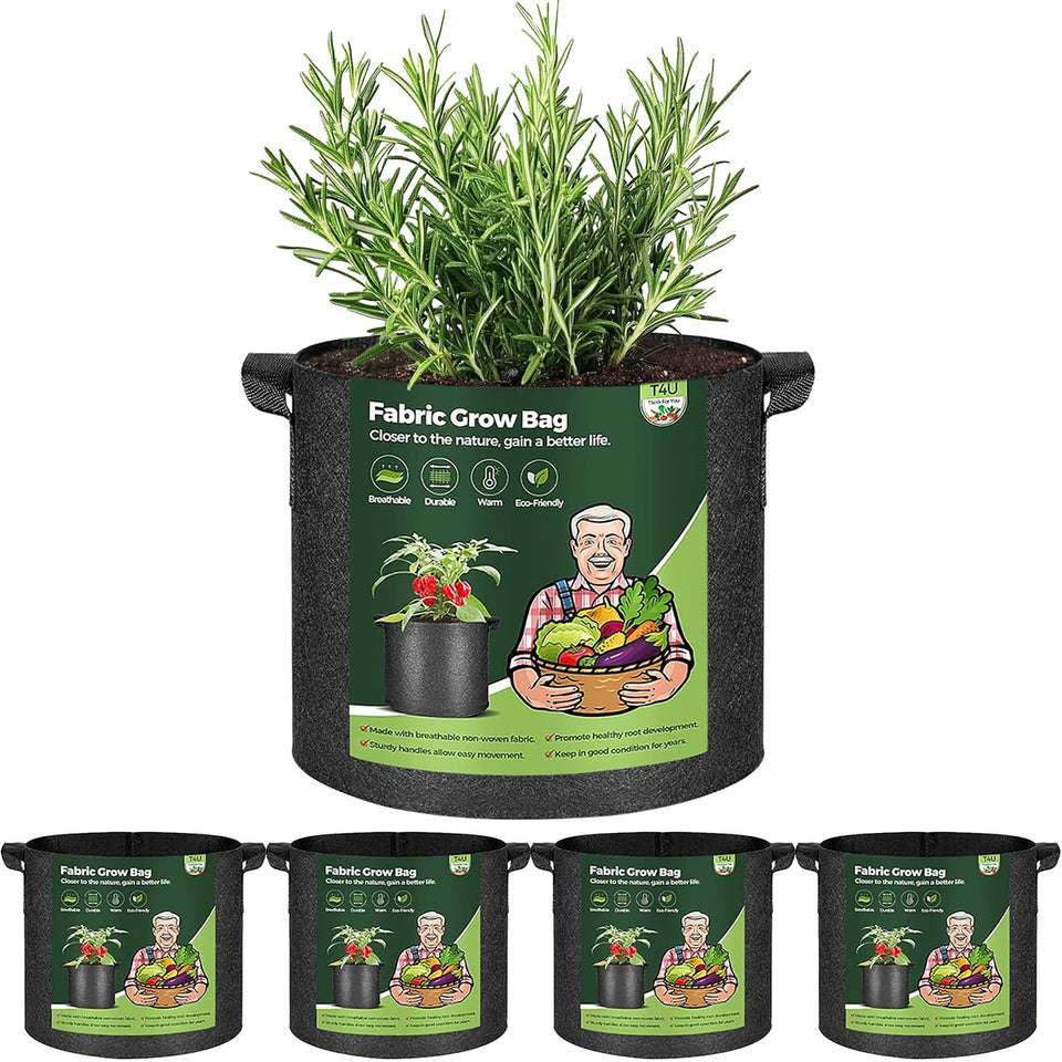 T4U 5-gallon grow bag setup showing durable fabric and shape
