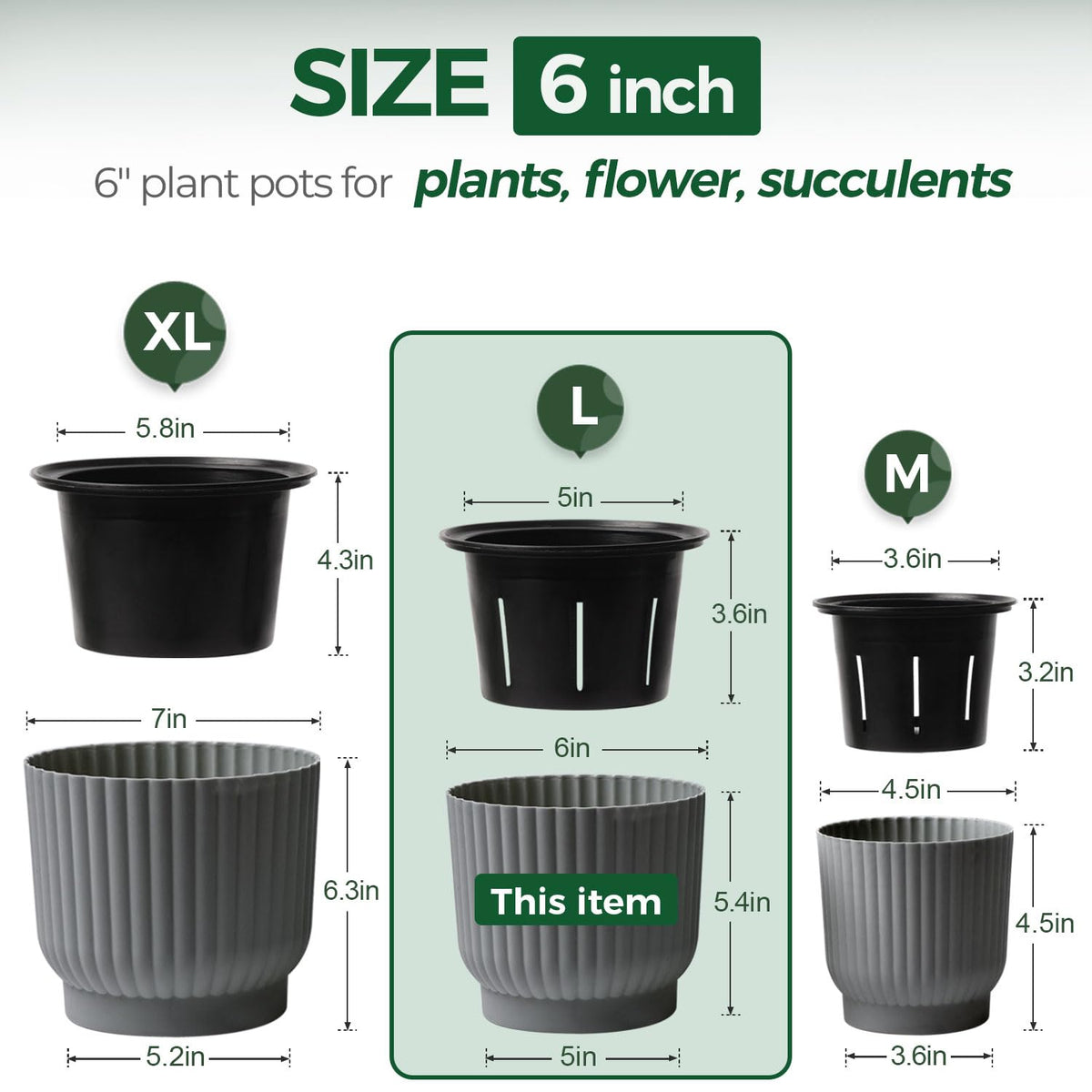 T4U 6-inch self-watering pot base water reservoir, extended hydration for plants.