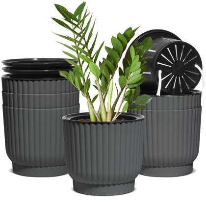 T4U 6-inch self-watering pot front view, ideal for effortless indoor plant care.