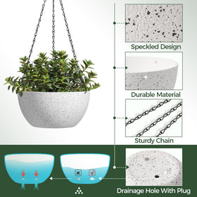 T4U 8-inch hanging planter side view, lightweight and easy to install.