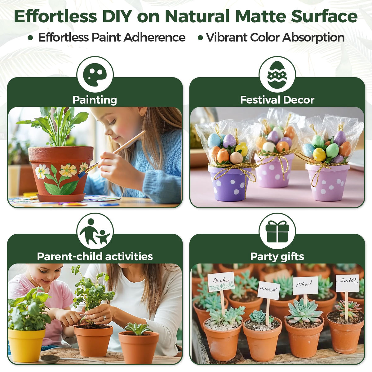 Breathable terracotta design supports healthy plant roots.