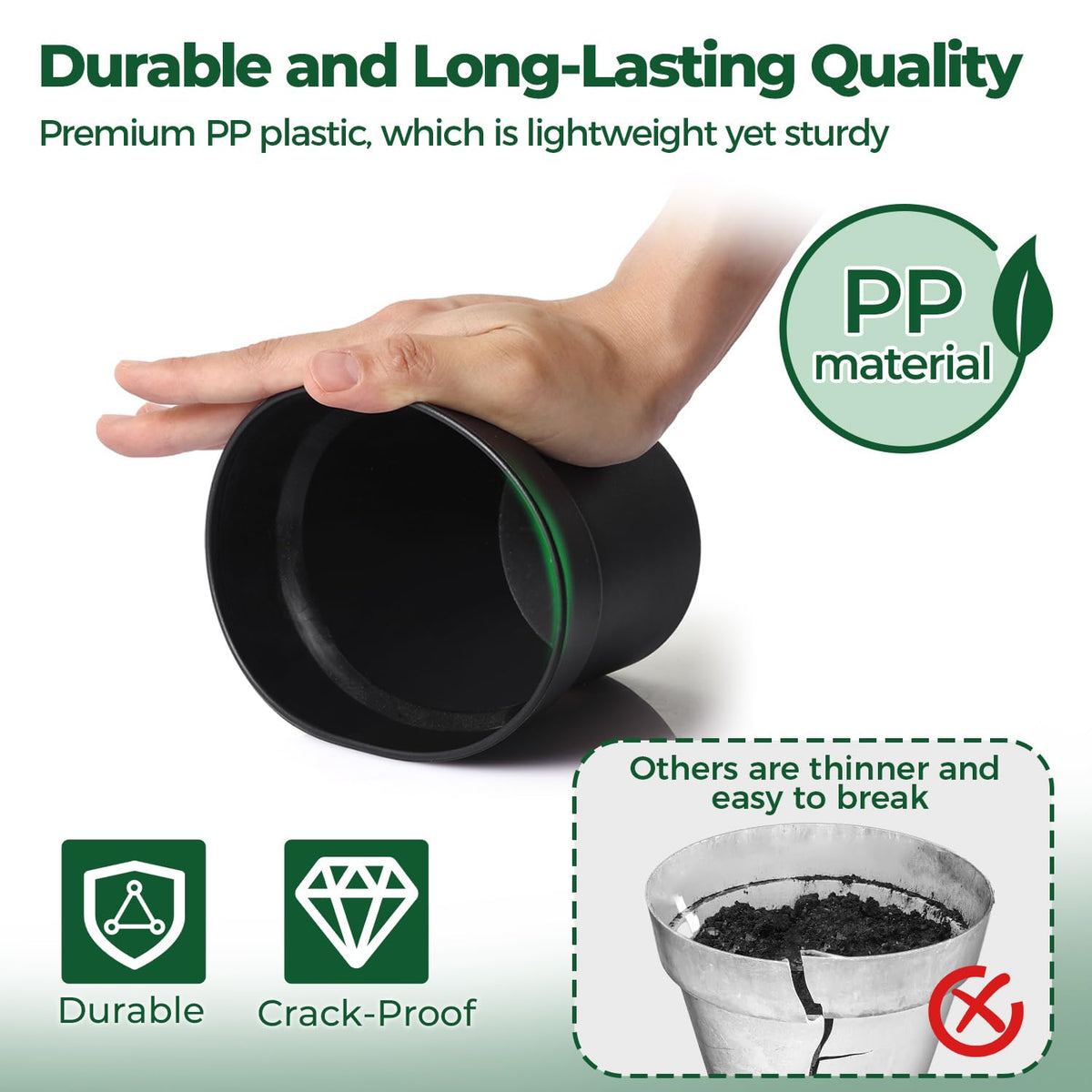 T4U durable plastic pot with matte finish for everyday use.