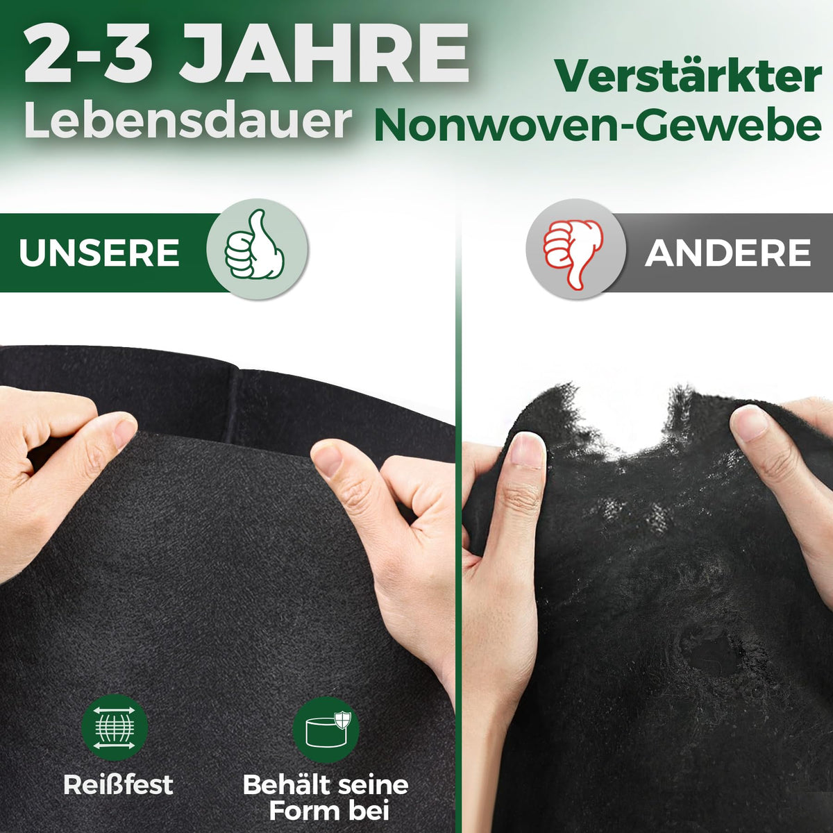T4U grow bags with reinforced handles for easy transport