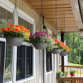 T4U hanging planter with chain demonstrates easy installation and versatile display.