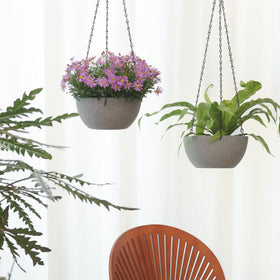 T4U grey speckled finish complements ferns ivy and spider plants beautifully.