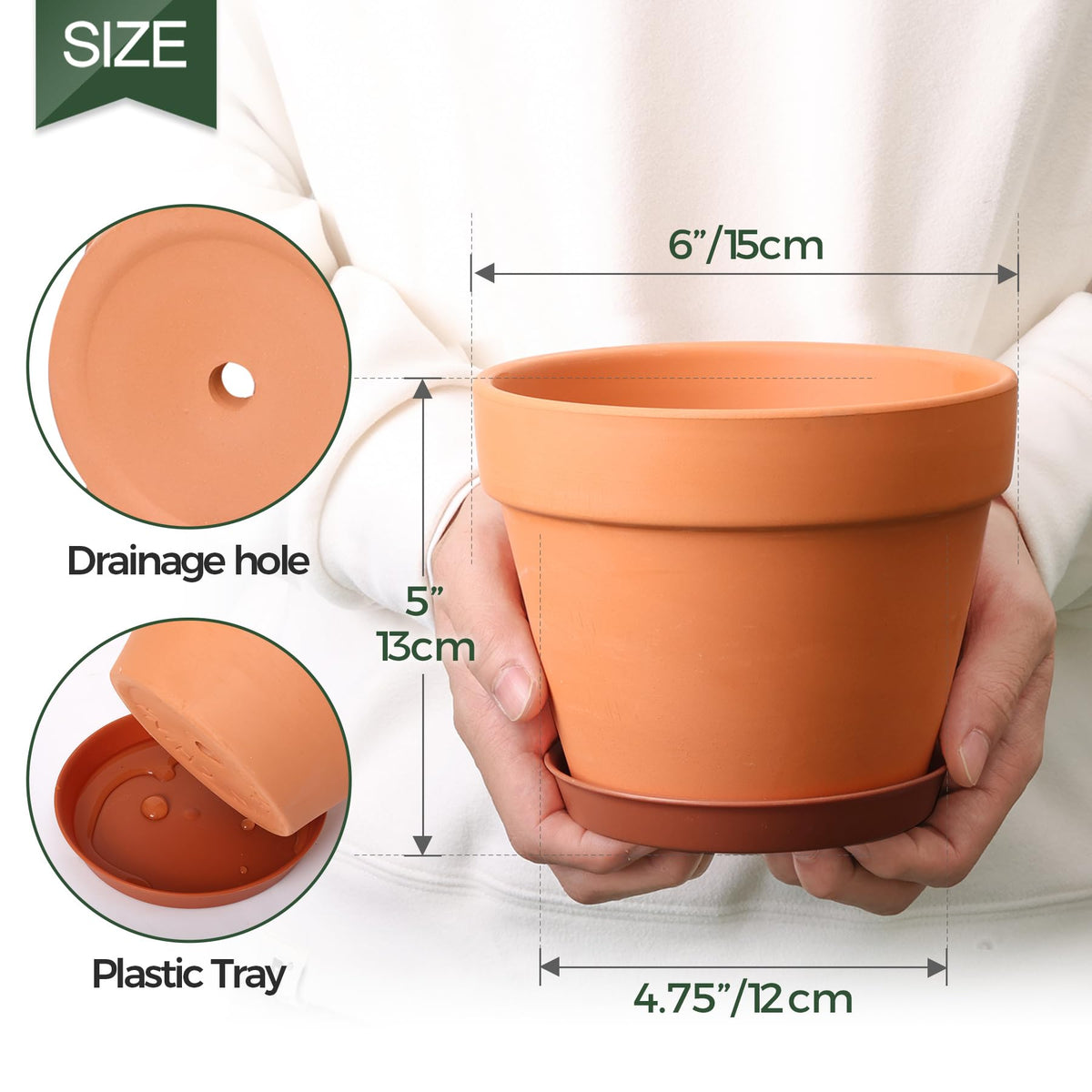 Leak-proof plastic saucer from T4U protects surfaces.