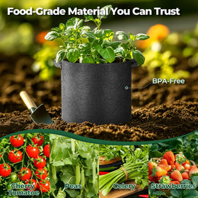 T4U grow bag with reinforced handles for lifting.