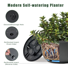 T4U self-watering pot base reservoir keeps roots hydrated when away