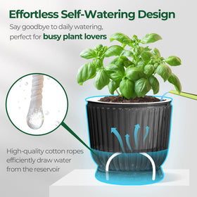 T4U translucent gray planter blends indoors while monitoring hydration at a glance.