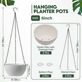 T4U white hanging planter on a table, doubles as decor.