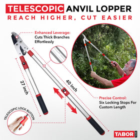 TABOR TOOLS GG22A compound action mechanism boosts pruning power