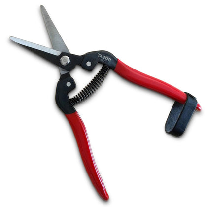 TABOR TOOLS K7A straight pruning shears with long blade for precise cuts in tight spaces.
