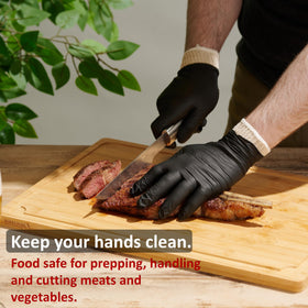 Tackleit liner over glove layering demonstrates added protection during cooking