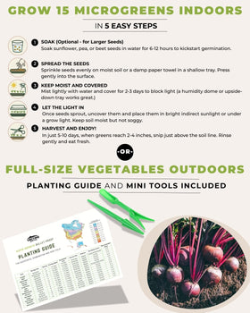 Tactiko Survival heirloom USA-grown seeds for fresh greens and vegetables.