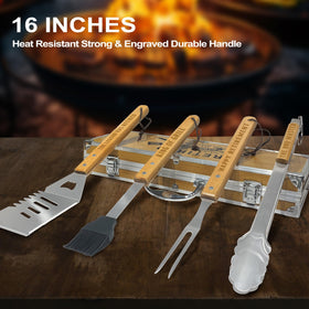 Taesun aluminum carrying case keeps tools organized for travel and outdoor gatherings.