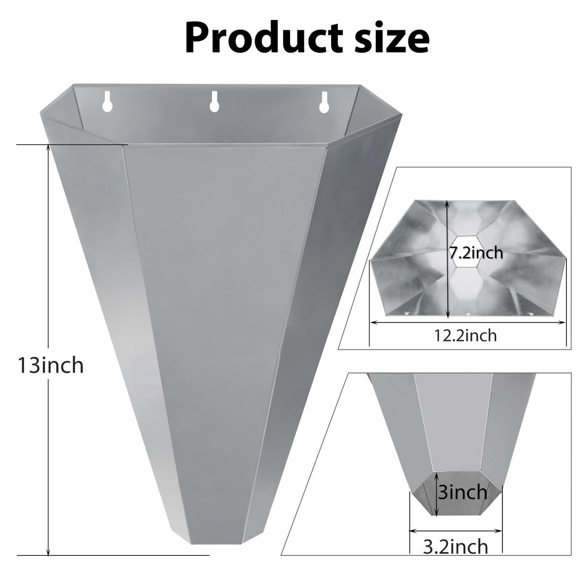 TAGEPUJIE chicken cone side view highlights flat back stability for secure mounting.