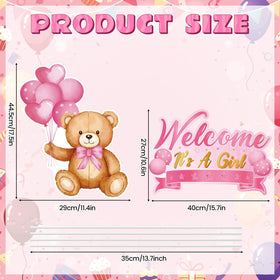 TagreSpike welcome its a girl yard sign with stakes for front yard display.