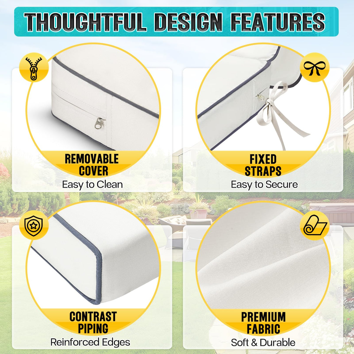 TaiBest non-slip base helps keep cushion in place during windy days
