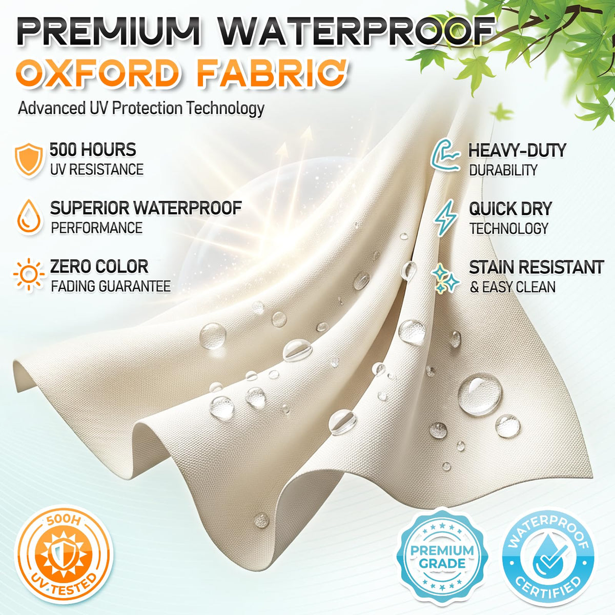 TaiBest removable washable cover for simple cleaning after outdoor use