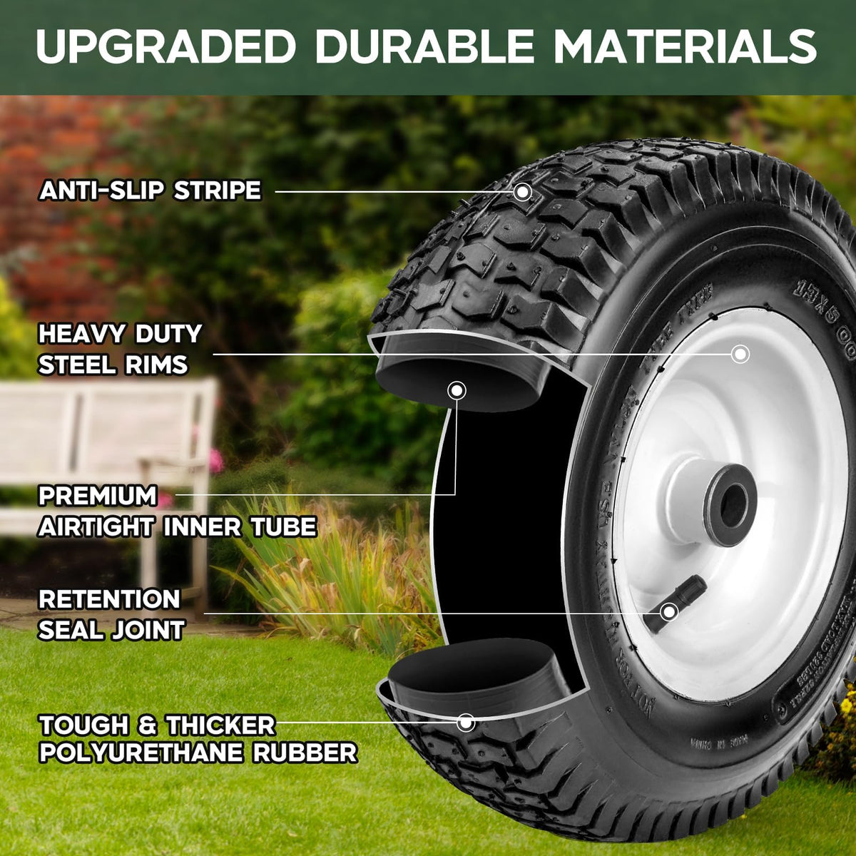 Taifa 13-inch air wheel tread detail highlights anti-slip performance.