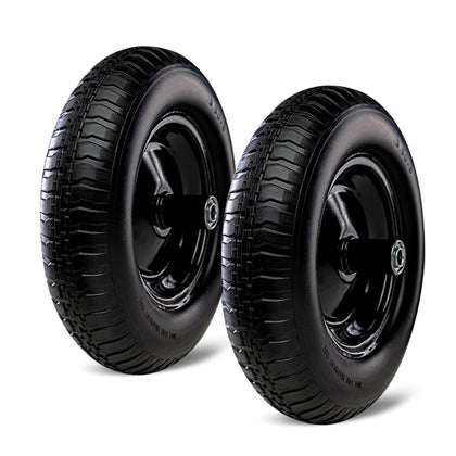Taifa 14-inch solid tire wheel front view for wheelbarrows with flat-free advantage