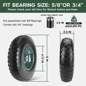 Taifa solid airless tire side view showing rugged construction