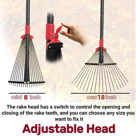 TAILERNRUYE rake with 18 metal teeth for tough debris