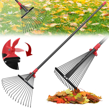 TAILERNRUYE 61-inch adjustable rake head extended for wide-area cleanup