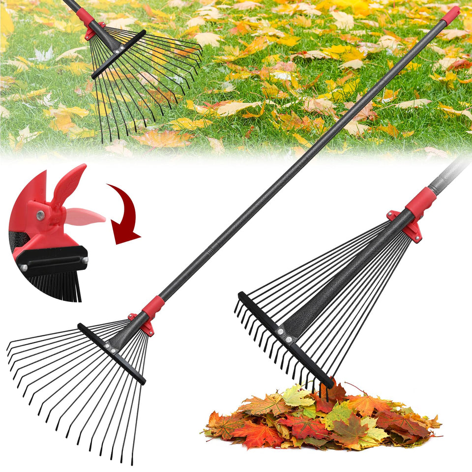 TAILERNRUYE 61-inch adjustable rake head extended for wide-area cleanup