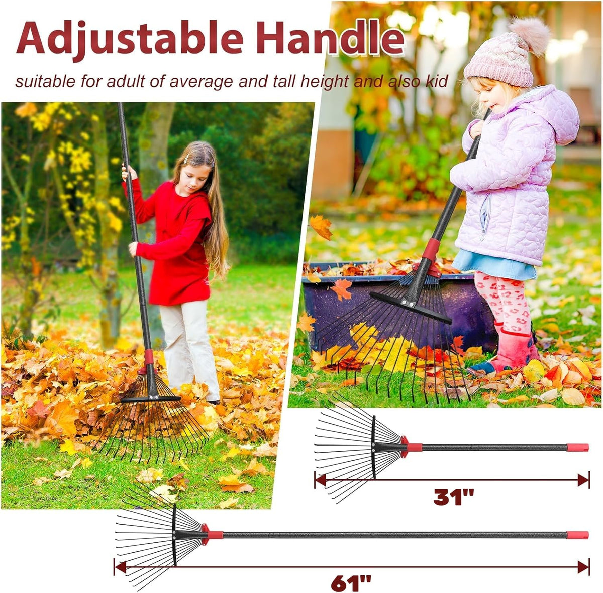 TAILERNRUYE ergonomic handle adjustable length for comfort